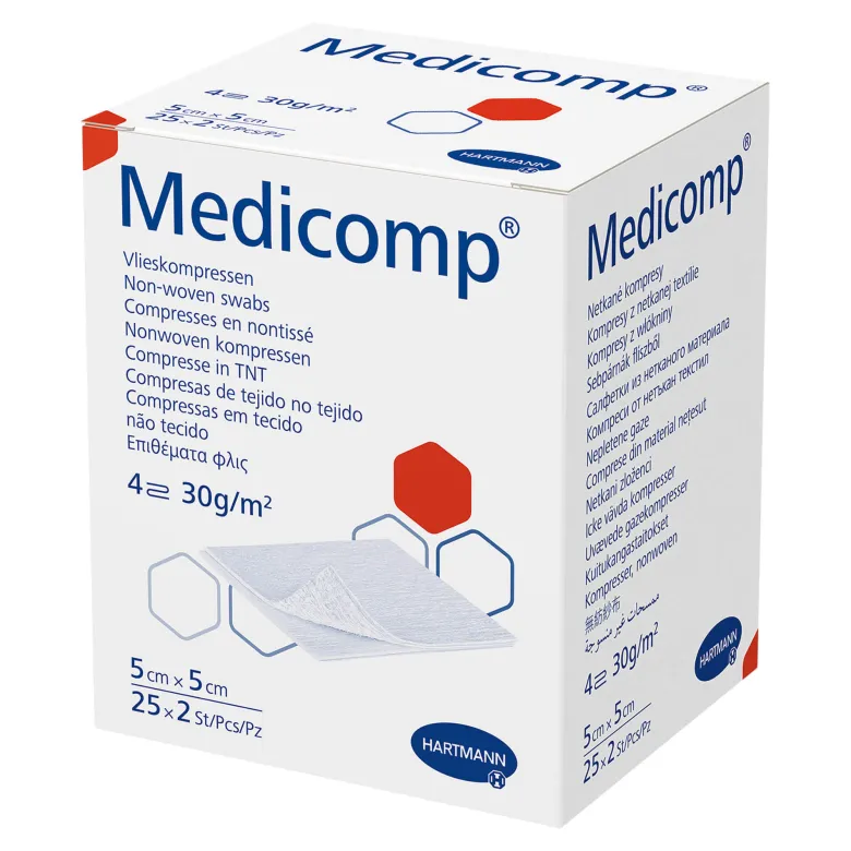Medicomp Kompressen 5x5 cm steril 4-lagig, 25X2 St