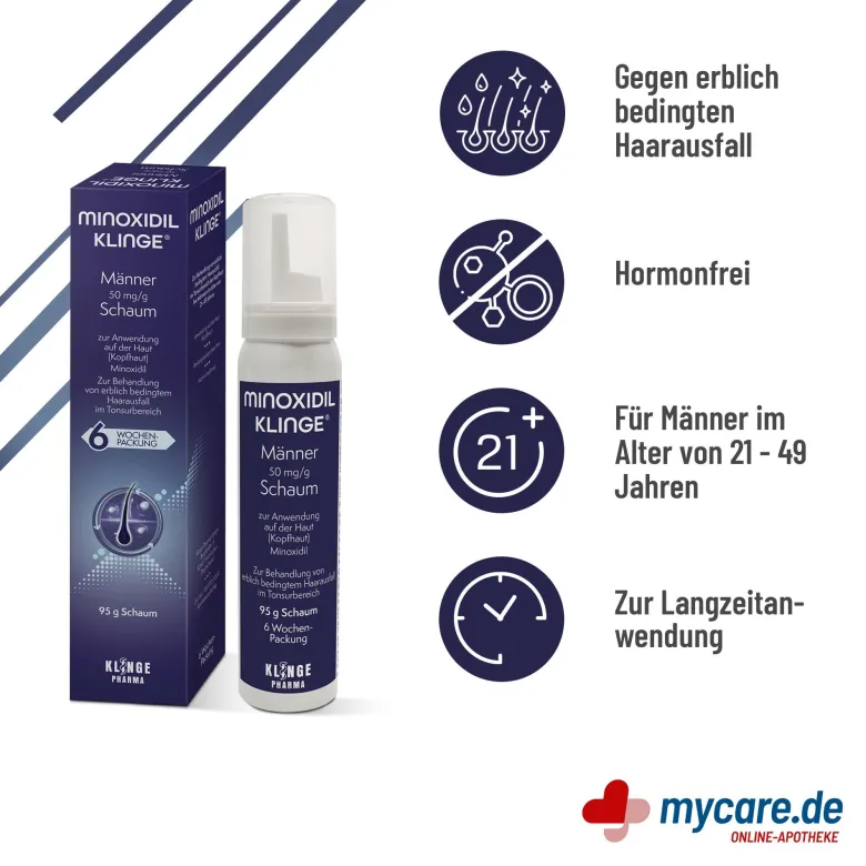 Minoxidil Klinge Männer 50 mg/g Schaum, 95 g