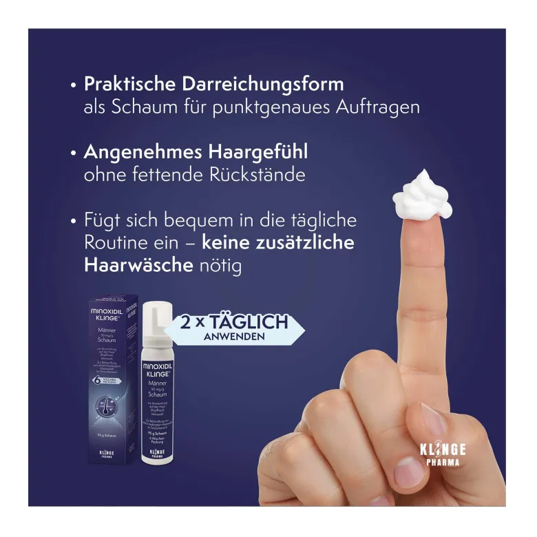 Minoxidil Klinge Männer 50 mg/g Schaum, 95 g