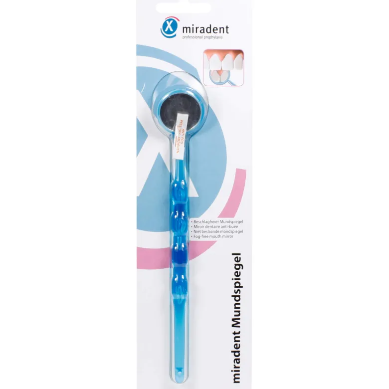 Miradent Mundspiegel blau-transparent, 1 St