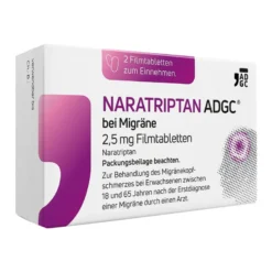 Naratriptan Adgc bei Migräne 2,5 mg Filmtabletten, 2 St