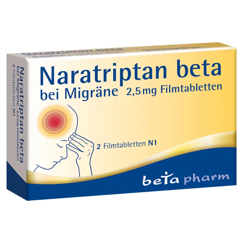 Naratriptan beta bei Migräne 2,5 mg Filmtabletten, 2 St