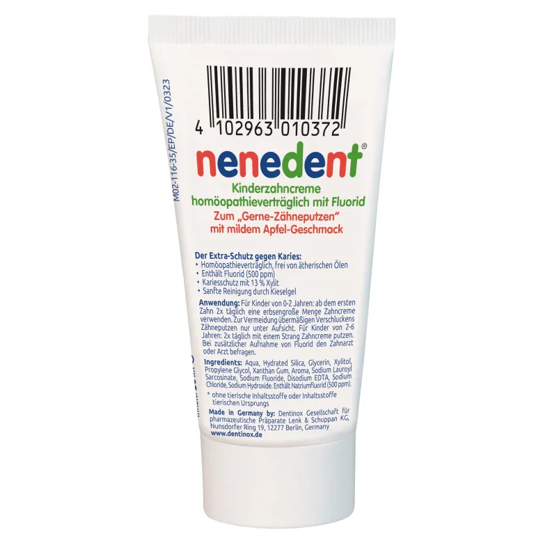 Nenedent Kinderzahncreme Homöopathieverträglich mit Fluorid, 50 ml