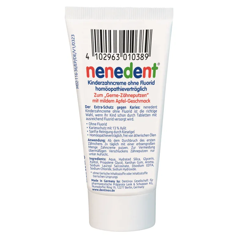 Nenedent Kinderzahncreme ohne Fluorid, 50 ml