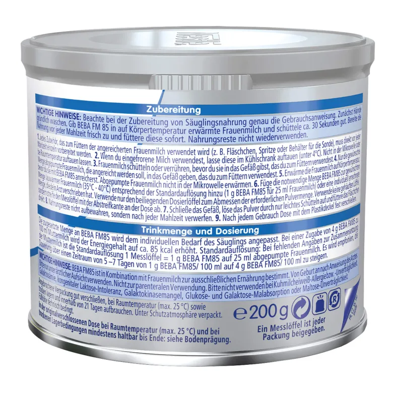 Nestle Beba FM 85 Frauenmilchsupplement Pulver, 200 g