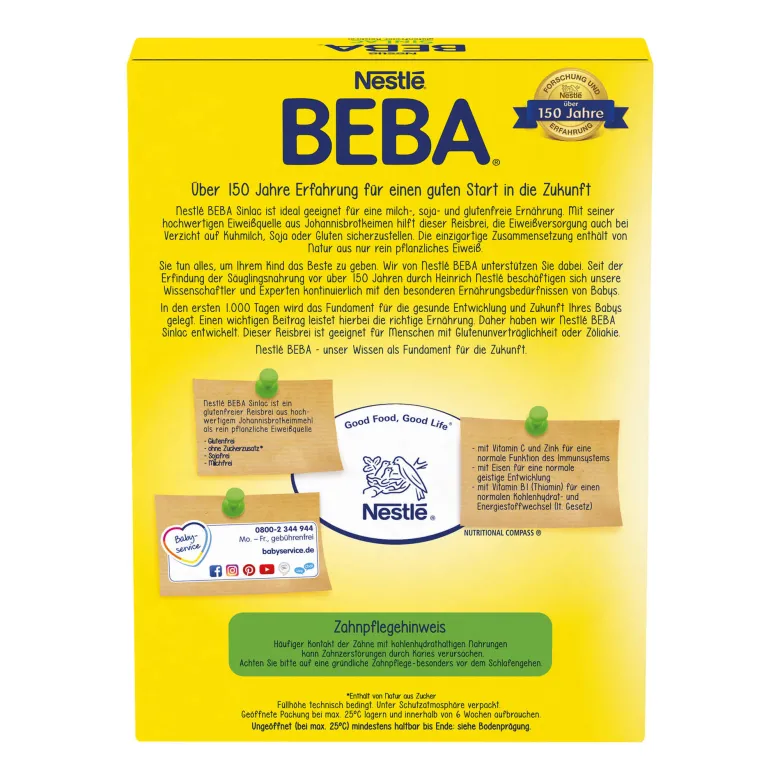Nestle BEBA Sinlac glutenfreier Reisbrei, 250 g