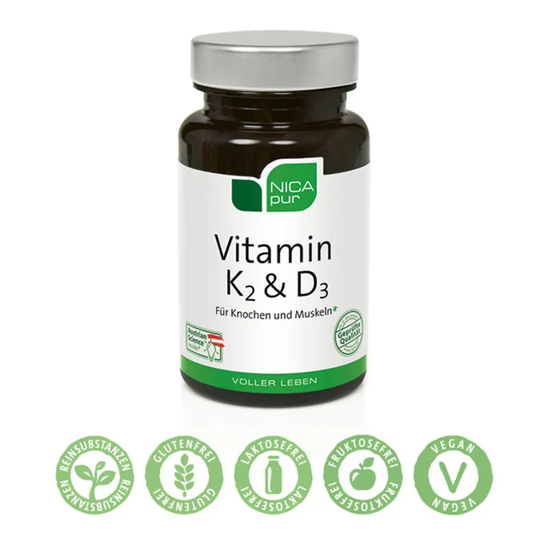NICApur Vitamin K2 & D3 Kapseln, 60 St
