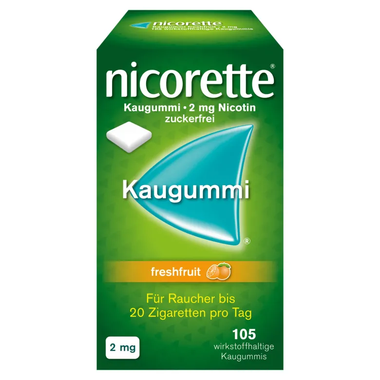 Nicorette Kaugummi freshfruit 2 mg, 105 St