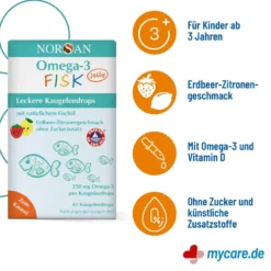Norsan Omega-3 Fisk Jelly Dragees für Kinder, 45 St