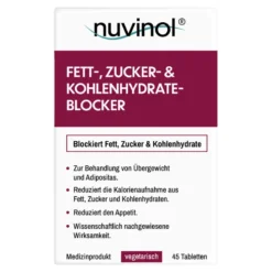 Nuvinol Fett-, Zucker- & Kohlenhydrateblocker, 45 St
