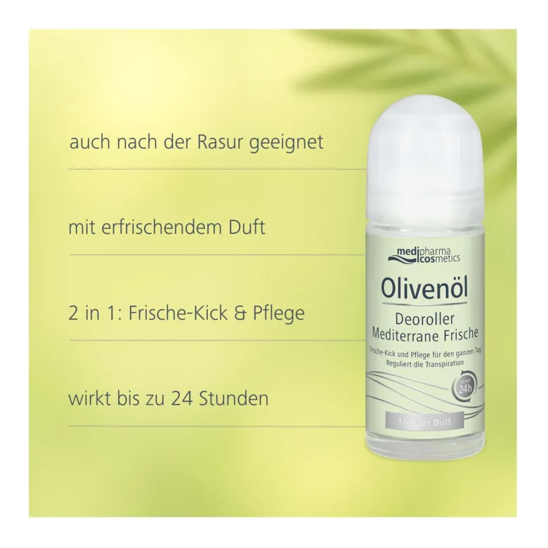 Olivenöl Deoroller Mediterrane Frische, 50 ml