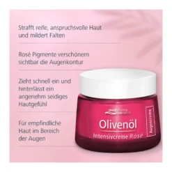 Olivenöl Intensivcreme Rosé Augencreme, 15 ml