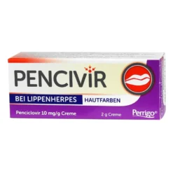 Pencivir bei Lippenherpes Creme hautfarben 1%, 2 g