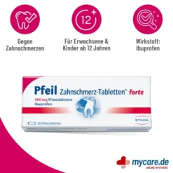 Pfeil Zahnschmerz Filmtabletten Forte, 10 St