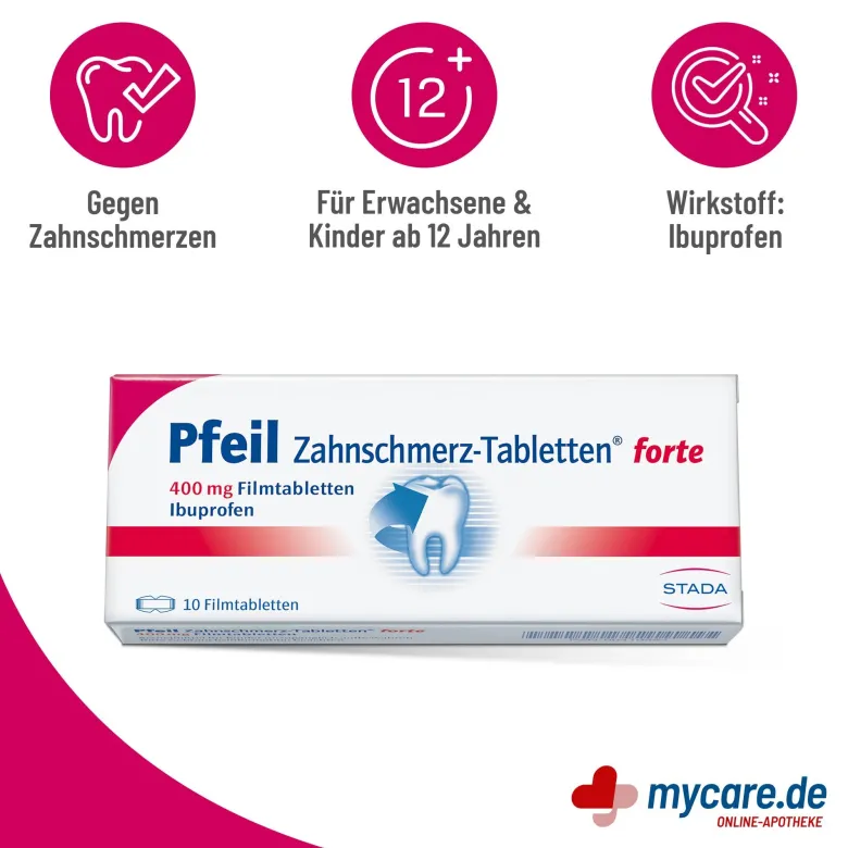 Pfeil Zahnschmerz Filmtabletten Forte, 10 St