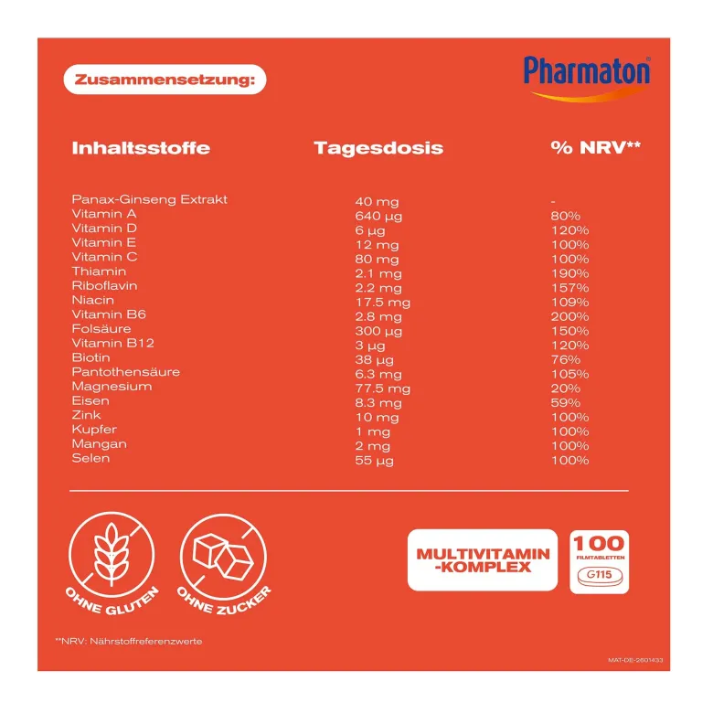 Pharmaton Vitality Filmtabletten, 100 St
