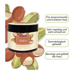 Plantana Shea Körpercreme mit Sheabutter und Vitamin E, 500 ml