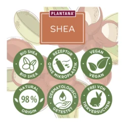 Plantana Shea Körpercreme mit Sheabutter und Vitamin E, 500 ml