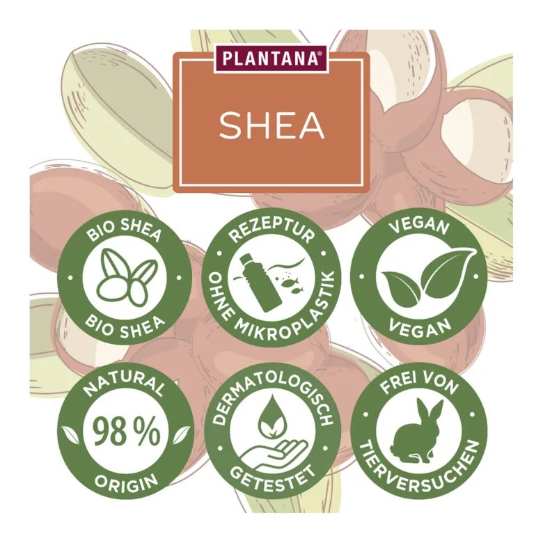 Plantana Shea Körpercreme mit Sheabutter und Vitamin E, 500 ml