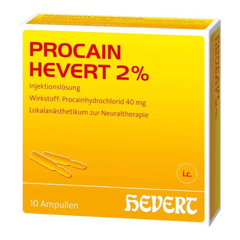 Procain Hevert 2% Injektionslösung, 10X2 ml