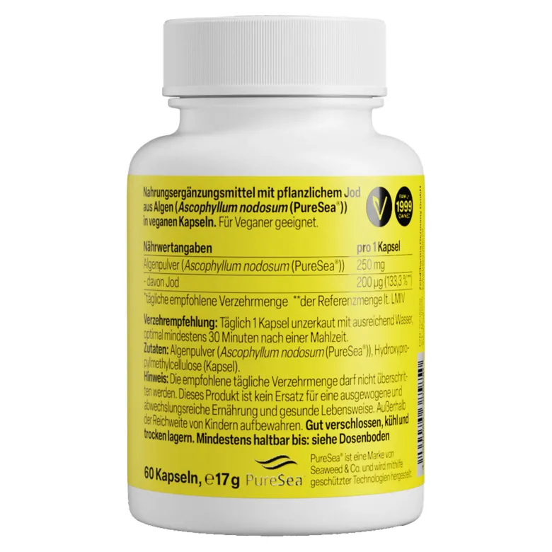 PureSea Algenjod 200 µg Kapseln, 60 St