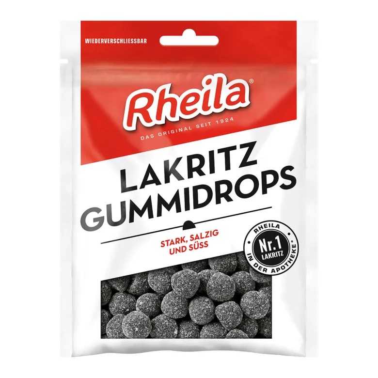 Rheila Lakritz Gummidrops mit Zucker, 90 g