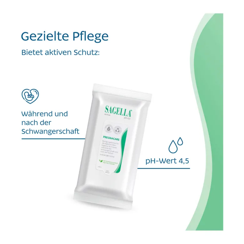 Sagella Active Pregnacare Reinigungstücher, 15 St