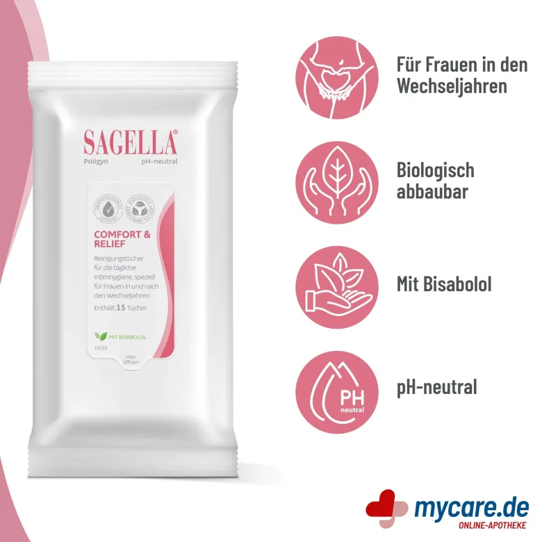 Sagella poligyn 50 Plus Reinigunstücher, 15 St