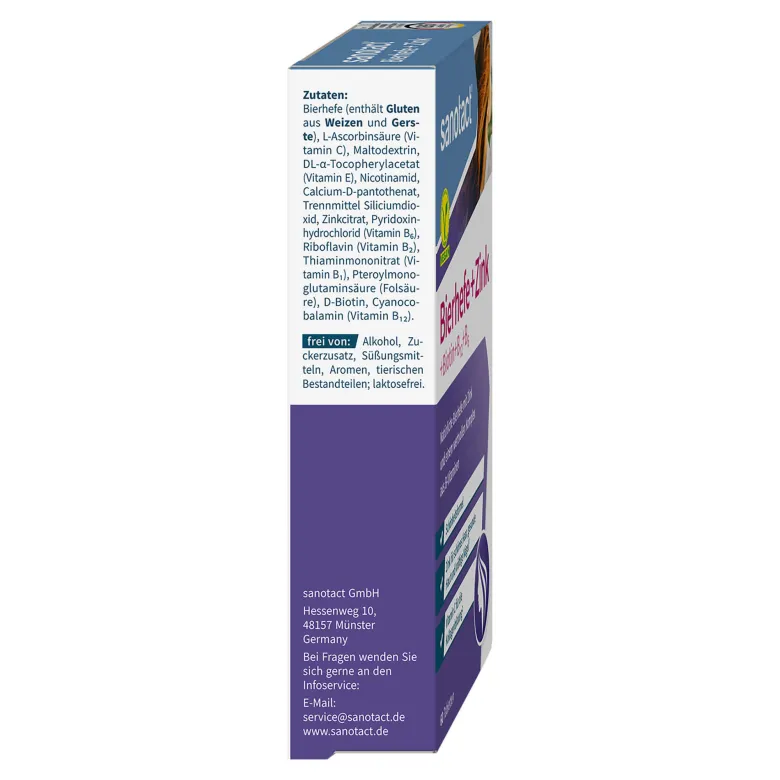 Sanotact Bierhefe + Zink Tabletten, 30 g