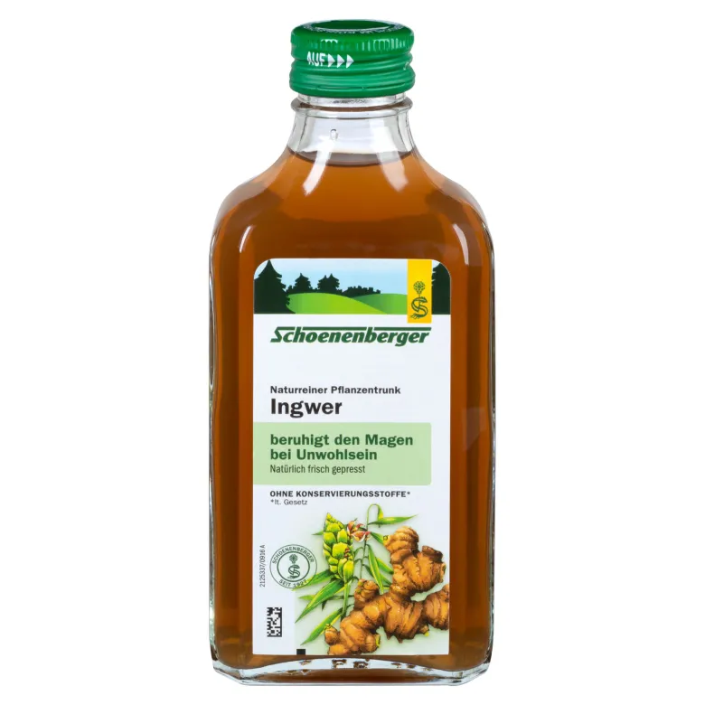Schoenenberger Ingwer, Naturreiner Pflanzentrunk, 200 ml