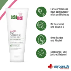 Sebamed Akut Fußcreme parfümfrei Urea 10%, 100 ml