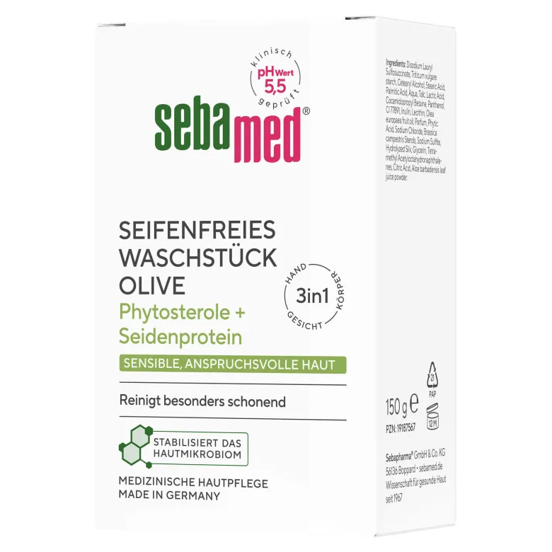 Sebamed Seifenfreies Waschstück Olive, 150 g