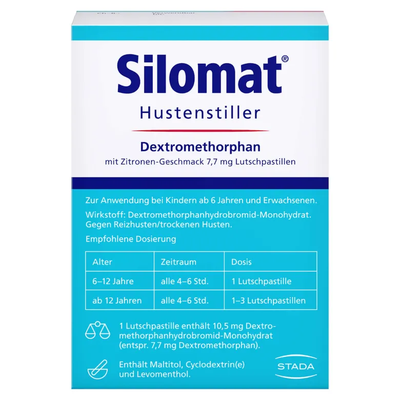 Silomat Hustenstiller 7,7 mg Lutschpastillen Zitrone, 40 St