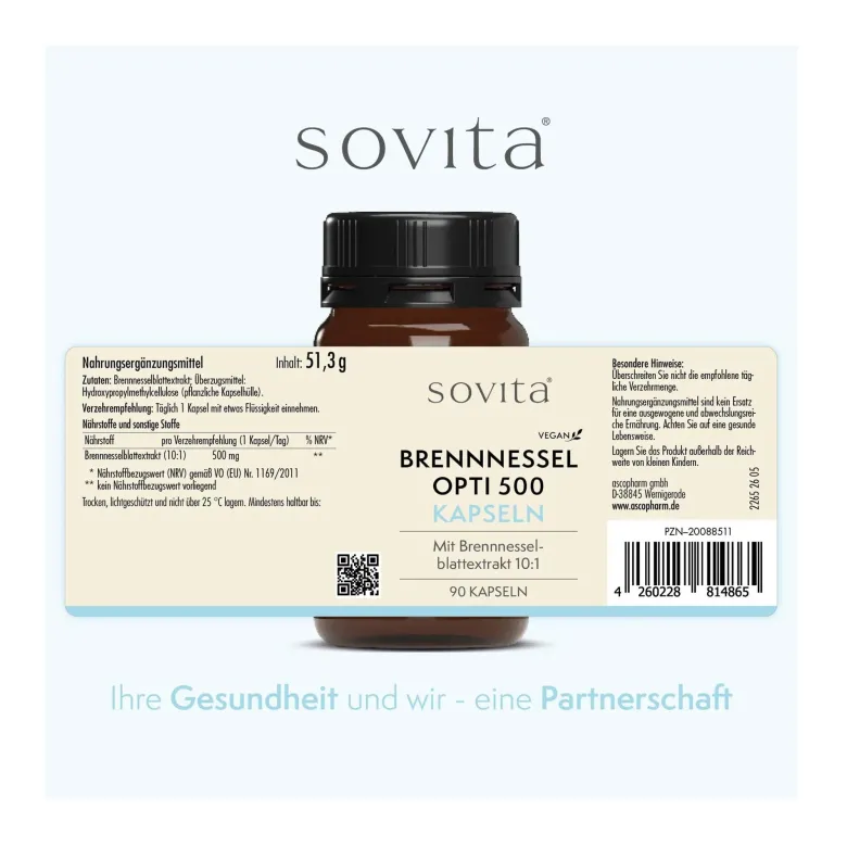 Sovita Brennnessel Opti 500 Kapseln, 90 St