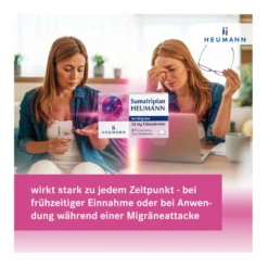 Sumatriptan Heumann bei Migräne 50 mg Filmtabletten, 2 St