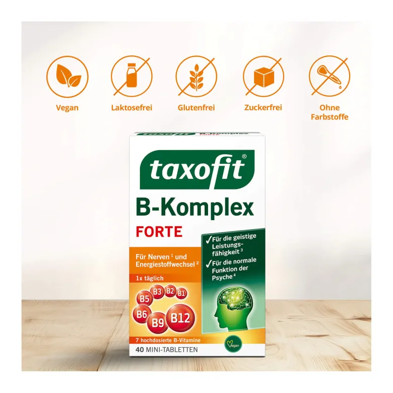 Taxofit B-Komplex + Folsäure Mini Tabletten, 40 St