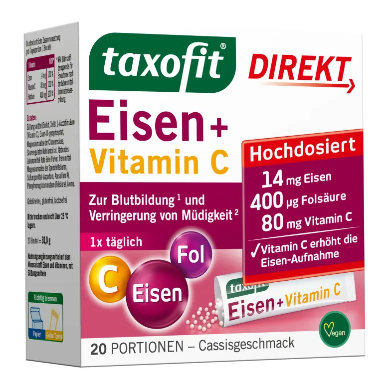 Taxofit Eisen+Vitamin C Direkt-Granulat, 20 St