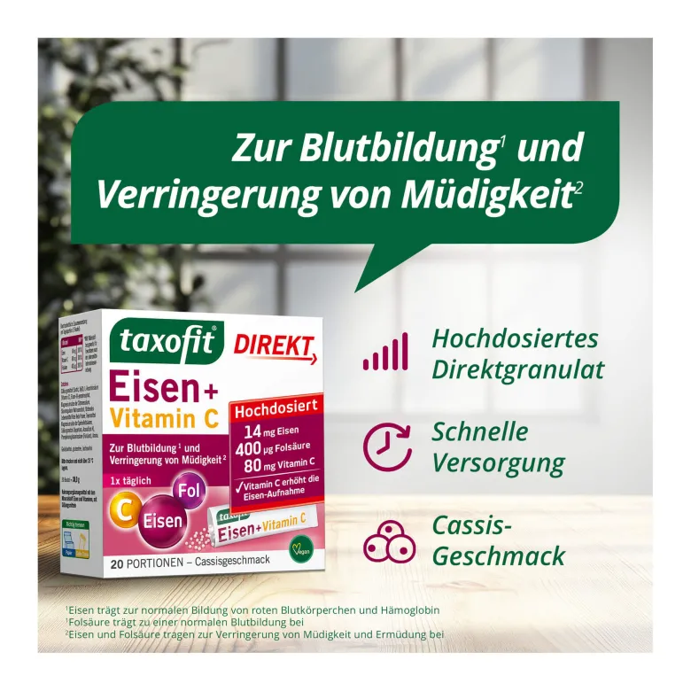 Taxofit Eisen+Vitamin C Direkt-Granulat, 20 St