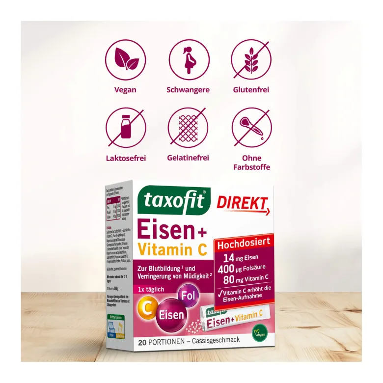 Taxofit Eisen+Vitamin C Direkt-Granulat, 20 St