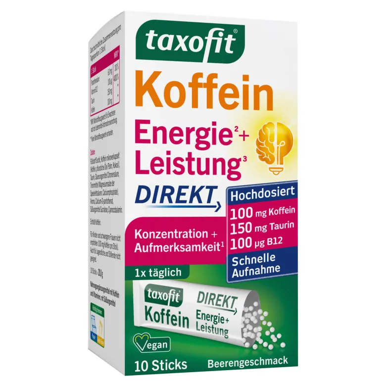 Taxofit Koffein + B12 Energie Direktgranulat, 10 St
