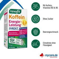 Taxofit Koffein + B12 Energie Direktgranulat, 10 St