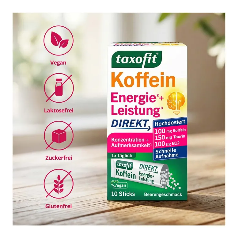 Taxofit Koffein + B12 Energie Direktgranulat, 10 St