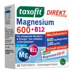 Taxofit Magnesium 600 + B12 Direkt-Granulat, 20 St