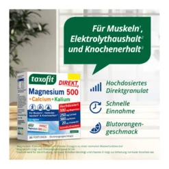 Taxofit Magnesium 500+Calcium+Kalium Direkt-Granulat, 20 St