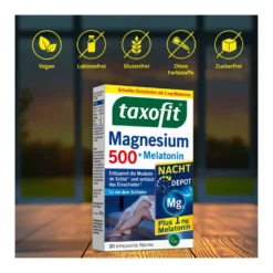 Taxofit Magnesium 500 Nacht + Melatonin Depot-Tabletten, 30 St