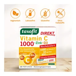 Taxofit Vitamin C 1000 + Zink + D3 Direkt-Granulat, 20 St