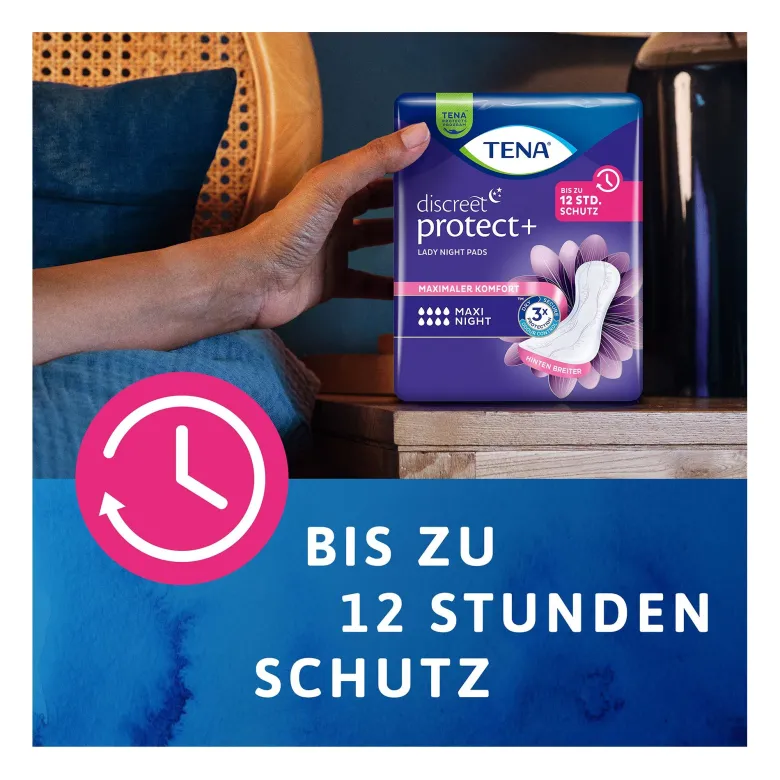 Tena Lady Discreet Maxi Night Inkontinenz Einlagen, 12 St