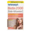Tetesept Biotin 2000 + Zink + Vitamin C Filmtabletten, 30 St