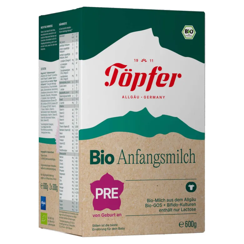 Töpfer Bio Anfangsmilch Pre Pulver, 600 g