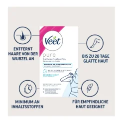 Veet Kaltwachsstreifen Bikini & Achseln Sensible Haut, 16 St